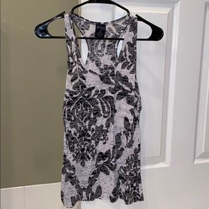 Black and white racer back tank